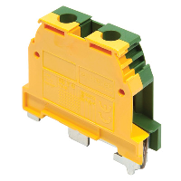 Entrelec SNA 16mm Earth DIN Rail Terminal for TS35 Rail Single Feed Through Green/Yellow MP16/12P