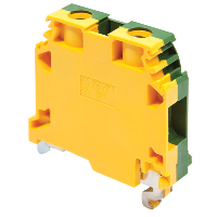 Entrelec SNA 10mm Earth DIN Rail Terminal for TS35 Rail Single Feed Through Green/Yellow MP10/10P