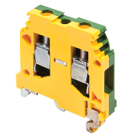 Entrelec SNA 6mm Earth DIN Rail Terminal for TS35 Rail Single Feed Through Green/Yellow M6/8P