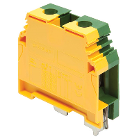 Entrelec SNA 35mm Earth DIN Rail Terminal for TS35 Rail Single Feed Through Green/Yellow M35/16P