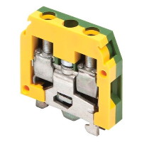 Entrelec SNA 4mm Earth Mini DIN Rail Terminal for TS15 Rail Single Feed Through Green/Yellow DR4/6.P