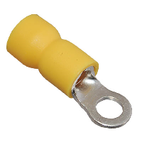 Insulated Yellow Ring Crimp with 3.5mm Hole for 4-6mm Cable - price per 1 (100)