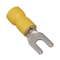 Insulated Yellow Fork Crimp with 3.2mm Spacing for 4-6mm Cable - price per 1 (100)