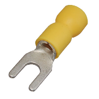 Insulated Yellow Fork Crimp with 4.3mm Spacing for 4-6mm Cable - price per 1 (100)