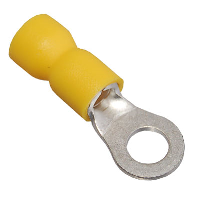 Insulated Yellow Ring Crimp with 4.3mm Hole for 4-6mm Cable - price per 1 (100)