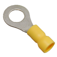 Insulated Yellow Ring Crimp with 6.4mm Hole for 4-6mm Cable - price per 1 (100)