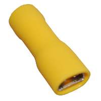 Fully Insulated Yellow Female Push-on Crimp 6.3 x 0.8mm for 4-6mm Cable - price per 1 (100)