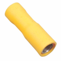 Insulated Yellow Female Auto Bullet Crimp for 4-6mm Cable - price per 1 (100)