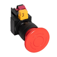 IDEC HW 40mm Red Emergency Stop Pushbutton with 1 x N/C Contact 22.5mm Twist to Release