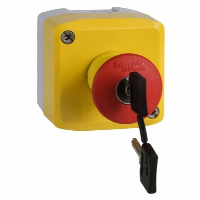 Schneider Harmony XAL Enclosed 40mm Red Emergency Stop with 2 x N/C Contacts Key to Release