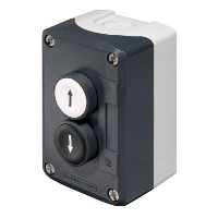 Schneider Harmony XAL 2 Hole Enclosure with White 'Up Arrow' & Black 'Down Arrow' 2 x N/O Contacts