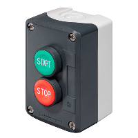 Schneider Harmony XAL 2 Hole Enclosure with Green 'START' & Red 'STOP' 1 x N/O & 1 x N/C Contacts