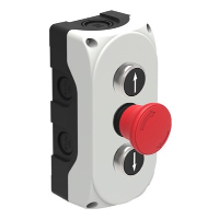 Lovato S3P Platinum Enclosure Black with White 'Up Arrow' 1 x N/O Red Stop 1 x N/C White Pushbutton with Black 'Down Arrow' 1 x N/O
