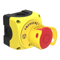 Lovato S1P Platinum Enclosure with 40mm Pull to Release Emergency Stop Pushbutton 1 x N/C with Padlockable Shroud