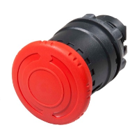 Schneider Harmony XB5 30mm Red Emergency Stop Pushbutton Actuator 22.5mm Dark Grey Plastic Bezel Twist to Release