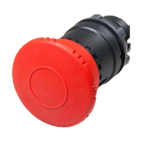 Schneider Harmony XB5 40mm Red Emergency Stop Pushbutton Actuator 22.5mm Dark Grey Plastic Bezel Pull to Release