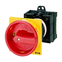 Eaton T0 20A 2 Pole Isolator for Base Mounting Supplied complete with a 25mm plastic Shaft & IP65 Red/Yellow Handle