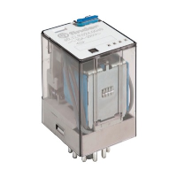 Finder 60.12 Double Pole 10A Relay 24VDC Coil 2 Change-Over Contacts (DPDT) Lockable Test Button & Mechnical Flag Indicator