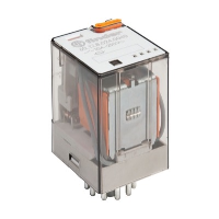 Finder 60.12 Double Pole 10A Relay 12VAC Coil 2 Change-Over Contacts (DPDT) Lockable Test Button & Mechnical Flag Indicator