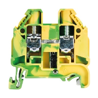 Wieland selos WT 10mm Earth DIN Rail Terminal for TS35 Rail Single Feed Through Green/Yellow WT10 PE - price per 100