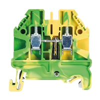 Wieland selos WT 2.5mm Earth DIN Rail Terminal for TS35 Rail Single Feed Through Green/Yellow WT2.5 PE - price per 100
