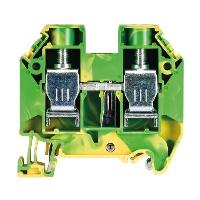 Wieland selos WT 16mm Earth DIN Rail Terminal for TS35 Rail Single Feed Through Green/Yellow WT16 PE - price per 100