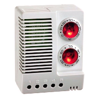 STEGO ETF 012 Electronic Hygrotherm +32 to +140 DegF 50 to 90% RH 100-240VAC DIN Rail Fixing C/O Contact
