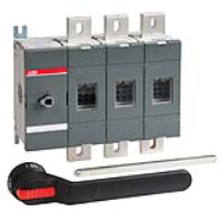ABB OT 1600A 3 Pole Isolator for Base Mounting Handle on Left Hand Side Switch Supplied with 280mm Shaft & OHB274J12P Handle