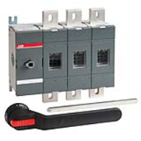 ABB OT 1250A 3 Pole Isolator for Base Mounting Handle on Left Hand Side Switch Supplied with 280mm Shaft & OHB274J12P Handle