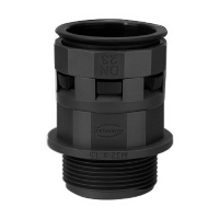 Interflex Nylofix MIR Black Straight Fitting for AGT29 (32mm) Conduit with 32mm Male Thread