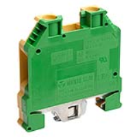 Wieland selos WK 10mm Earth DIN Rail Terminal for TS35 TS32 Rail Single Feed Through Green/Yellow - price per 100