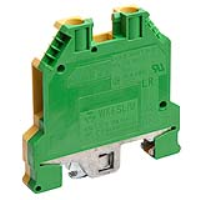 Wieland selos WK 6mm Earth DIN Rail Terminal for TS35 & TS32 Rail Single Feed Through Green/Yellow WK6SL/U/V0 - price per 100
