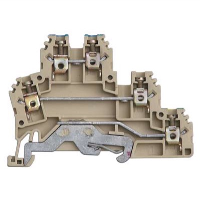 IMO ER 2.5mm Beige Double DIN Rail Terminal for TS35 Rail Double Feed Through. - price per 100