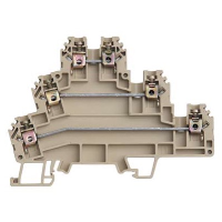 IMO ER 2.5mm Beige Triple DIN Rail Terminal for TS35 Rail Triple Feed Through - price per 100