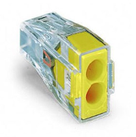WAGO 773 Series 2 Conductor Push Wire Connector Suitable for cable up to 2.5mm2 24A Yellow/Clear Pack of 100 Pieces