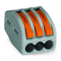 WAGO 222 Series 3 Conductor Splicing Connector with Lever Lock Suitable for cable up to 4mm2 32A Pack of 50 Pieces