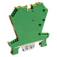 Wieland selos WK 4mm Earth Double DIN Rail Terminal for TS35 & TS32 Rail Double Feed Through WKN4E/U/V0 - price per 100