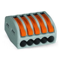 WAGO 222 Series 5 Conductor Splicing Connector with Lever Lock Suitable for Cable up to 4mm2 32A Pack of 40 Pieces