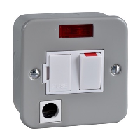 Schneider Exclusive 13A Switched Fused Spur with Neon & Flex Outlet Metalclad