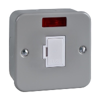 Schneider Exclusive 13A Unswitched Fused Spur with Neon Metalclad