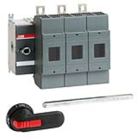 ABB OS 400A 3 Pole Switch Fuse for Base Mounting Switch Mechanism on Left Hand Side Supplied with 250mm Shaft & OHB95J12 Handle