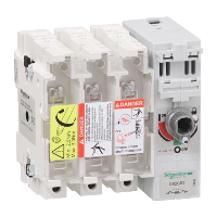 Schneider TeSys GS 63A 3 Pole Switch Fuse for Base Mounting Switch mechanism on right hand side