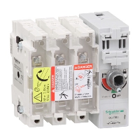 Schneider TeSys GS 32A 3 Pole Switch Fuse for Base Mounting Switch mechanism on right hand side