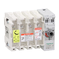 Schneider TeSys GS 160A 4 Pole Switch Fuse for Base Mounting Switch mechanism on right hand side