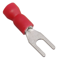 Insulated Red Fork Crimp with 3.2mm Spacing for 0.5-1.5mm Cable - price per 1 (100)