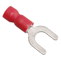 Insulated Red Fork Crimp with 5.3mm Spacing for 0.5-1.5mm Cable - price per 1 (100)