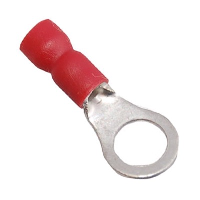 Insulated Red Ring Crimp with 6.4mm Hole for 0.5-1.5mm Cable - price per 1 (100)