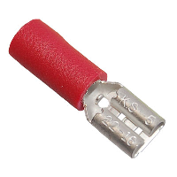 Insulated Red Female Push-on Crimp 6.3 x 0.8mm for 0.5-1.5mm Cable - price per 1 (100)