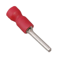 Insulated Red Pin Crimp 12mm Long for for 0.5-1.5mm Cable - price per 1 (100)