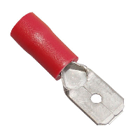 Insulated Red Male Push-on Crimp 6.3mm for 0.5-1.5mm Cable - price per 1 (100)